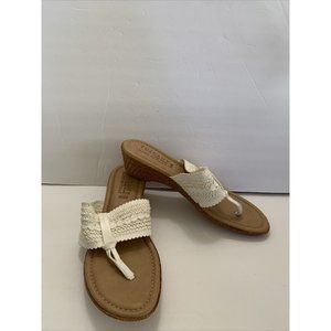 Tuscany Easy Street Brown Off White Sandals Shoes 9.5 M Made In Italy RARE HTF